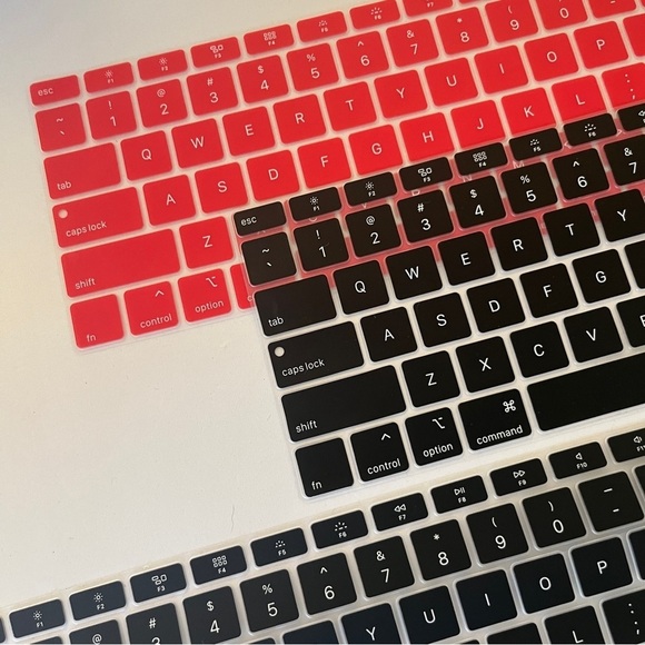 Apple MacBook Silicone Keyboard Covers Black Red Green. Includes 4 - Picture 3 of 5